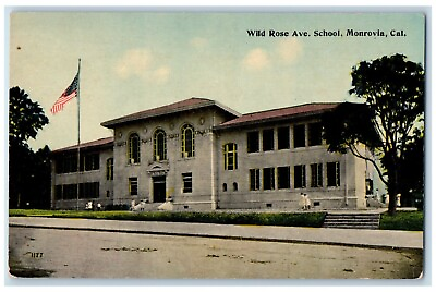c1910 Wild Rose Avenue School Exterior Building Monrovia California CA Postcard $9.98