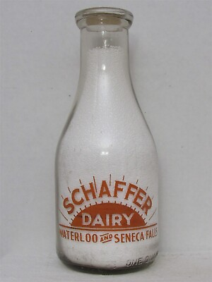 #ad TRPQ Milk Bottle Schaffer Dairy Farm Waterloo amp; Seneca Falls NY SENECA COUNTY 46 $14.99
