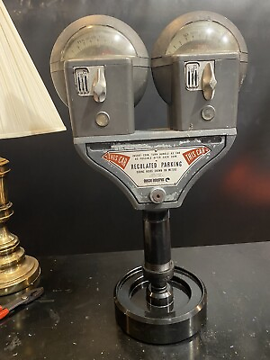 Vintage Gray Duncan 60 Double Head Parking Meter And Key Working $225.00