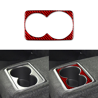 #ad Red Carbon Fiber Rear Water Cup Holder Panel Cover Trim For Honda Accord 13 17 $11.99