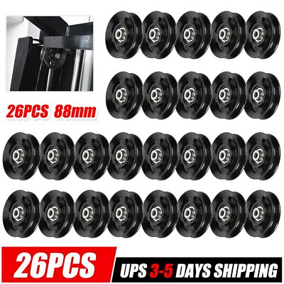 #ad 88mm Aluminium Alloy Bearing Cable Pulley Wheel Gym Equipment Parts 26Pack Lot $251.15