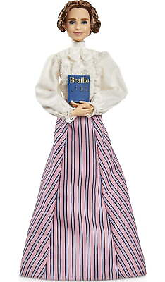 #ad Inspiring Women Helen Keller Collectible Doll with Braille Book amp; Doll Stand $25.00