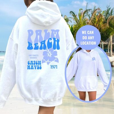 #ad #ad Surf hoodie front and back design Palm Beach hoodie Ocean Beach hoodie $34.99