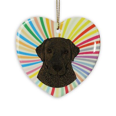 #ad Chocolate Lab Heart Ornament Ceramic $16.99