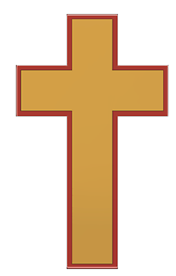 #ad Plastic Cross Solid Crucifix Christian Burgundy Gold $15.00