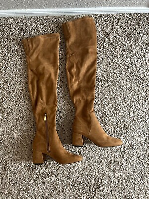 #ad Marc Fisher knee high boots size 6 cognac never worn without box $75.00
