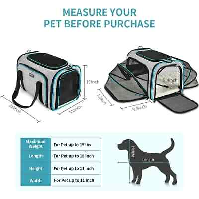 #ad Pet Carrier Bag Folding Soft Travel Carry Cage 4 Side Slide Transport Bag w Pad $30.98