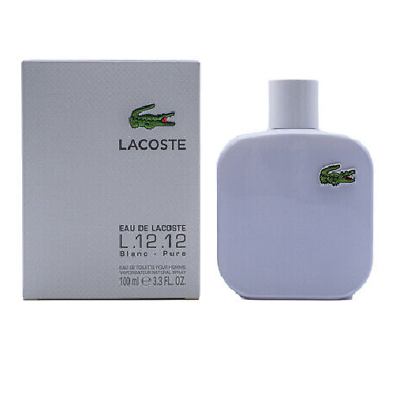#ad Lacoste Blanc Pure White L.12.12 EDT Cologne for Men 3.3 3.4 oz New In Box $36.99