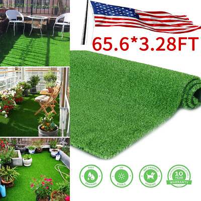 #ad 65x3ft Home Yard Artificial Grass Mat Synthetic Landscape Fake Turf Lawn Garden $69.39
