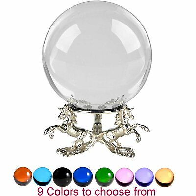 #ad 6in Crystal Ball Sphere for Feng Shui Meditation Decor with Unicorn Stand. $119.80