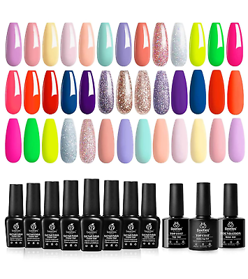 #ad Beetles Gel Nail Polish Set Spring into Summer Collection 23 Colors Pastel Blue $26.15