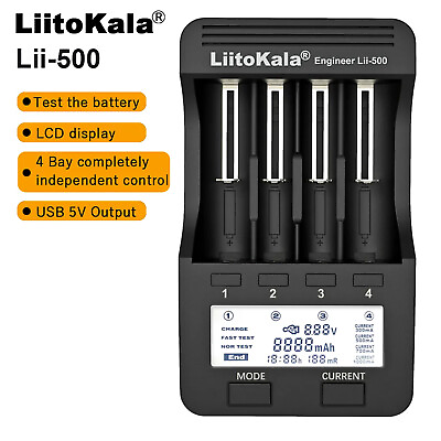 #ad Liitokala Lii 500 4 Slots LCD Display Smart Battery Charger No Adapter $20.94