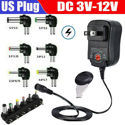 #ad AC DC Adjustable Power Adapter Supply Charger for Small Electronics Universal US $10.29