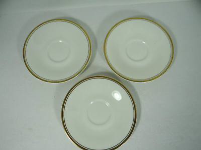 Royal Doulton Gold Concord Set of 3 Saucers England #5049 $11.24