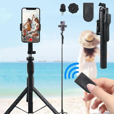 #ad 68quot; Professional Cell Phone Holder Camera Tripod Stand Remote Selfie Stick US $25.69