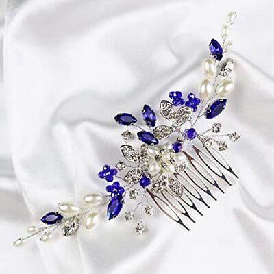 #ad Blue Rhinestone Hair Comb for Women Accessories Tiaras Pure Wedding Hair Gems... $14.44