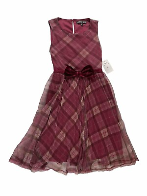 #ad Trixxi Big Girls Sleeveless Plaid Lace Dress Sz XL $17.99