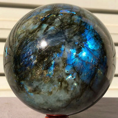 #ad 6.63lb Natural labradorite ball rainbow quartz crystal sphere gem reiki healing $188.00