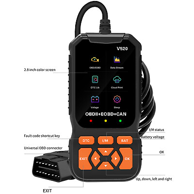 9 16V 10 Languages Car Diagnostic Tool Detector For All OBD II Compliant Models $39.49