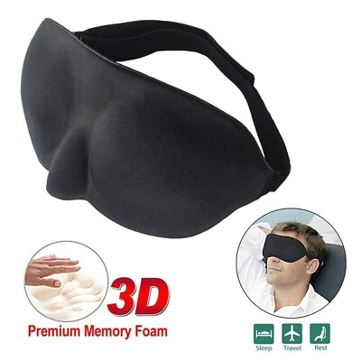 #ad 3D Soft Padded Blindfold Blackout Eye Mask Sleep Aid Shade Foam Elastic Cover — $1.94
