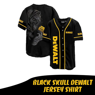 HOT Custom Name Skull Dewalt Baseball Shirt Men#x27;s Size S 5XL $35.90