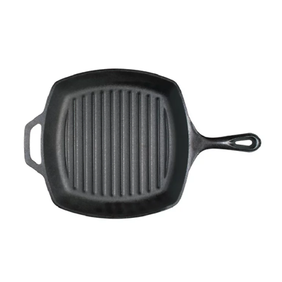 #ad Pre Seasoned Cast Iron Griddle Grill Pan w Assist Handle 10.5quot; Square $26.33