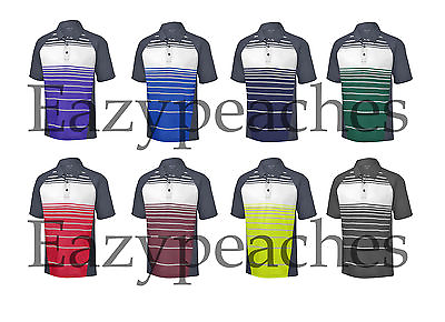 #ad Dry Zone SUB STRIPE Mens S 4XL Dri fit Performance Tagless Golf Polo Sport Shirt $24.95