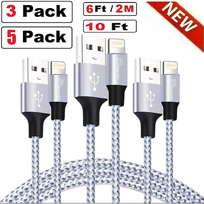 #ad #ad 3 Pack Fast Charger Cable Heavy Duty For iPhone 14 13 12 11 XR 8 7 Charging Cord $8.99