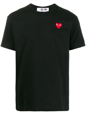 #ad COMME DES GARCONS CDG PLAY RED HEART EYE LOGO BLACK T SHIRT SIZE SMALL $78.00