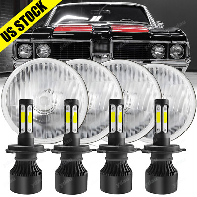 #ad 4PCS 5 3 4quot; 5.75 LED Headlights HI LO DRL for Oldsmobile 442 98 F85 Cutlass $99.59