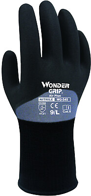 #ad Wonder Grip Air Plus Nitrile Coated Black Gray Work Gloves WG 545 1 Pair $9.99