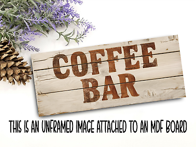 #ad Coffee Bar Rustic Style Sign Rustic Farmhouse Shelf Sitter 8x3quot; mdf ia $12.50