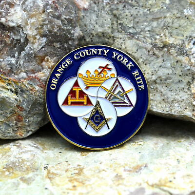 #ad Masonic Lapel Pins Badge Mason Freemason B69 ORANGE COUNTY YORK RITE $1.99