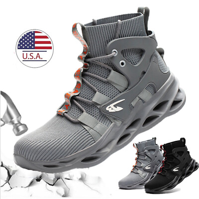 #ad Mens Steel Toe Safety Shoes Waterproof Work Shoes Indestructible Non Slip Boots $45.56