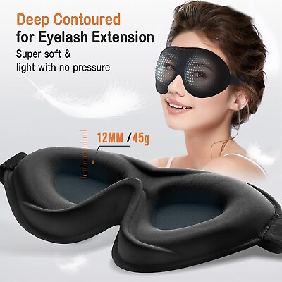 #ad 2 Pack Sleep Eye Mask for Men Women 3D Contoured Cup Sleeping Mask amp; Blindfold $17.99