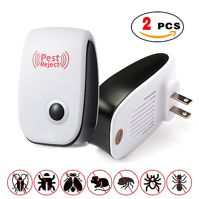 #ad 2 Pcs Ultrasonic Pest Reject Home Control Electronic Repellent Rat Mice Repeller $7.55