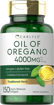 #ad Oregano Oil 4000 mg 150 Softgel Capsules Contains Carvacrol by Carlyle $14.99