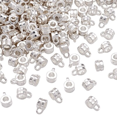 #ad 200x Column Silver ALloy Tube Bails Loop Bails Bail Beads Jewelry Findings 9x6mm $10.75