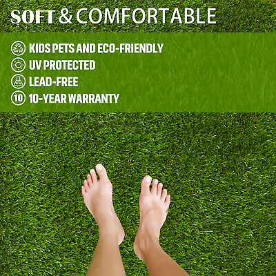 #ad 8ftx30ft Artificial Garden Turf Premium Lawn Synthetic Grass Rug Indoor Outdoor $252.99