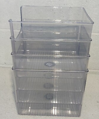mDesign Plastic Large Home Storage Organizer Bins with Open Front 4 Pack Clear $29.99