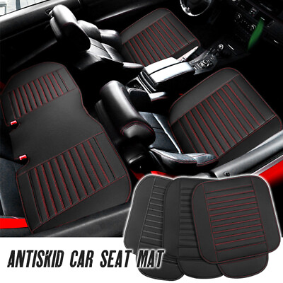 #ad PU Leather Breathable Front Rear Car Seat Cover Chair Cushion Pad Mat Antiskid $55.45