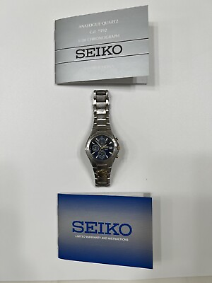 #ad #ad Seiko Men#x27;s Watch Analogue Quartz Cal. 7T92 1 20th Chronograph with Booklets $69.99