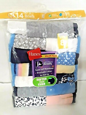 Hanes Girls#x27; Briefs size 8 tag less Soft Cotton 13 Pack Assorted Colors New #ad $18.65