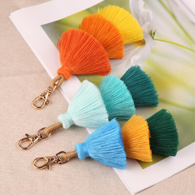 #ad Pom Pom Colorful Tassel Key chain Bag charms Key Holder Jewelry Gift for women* $2.22