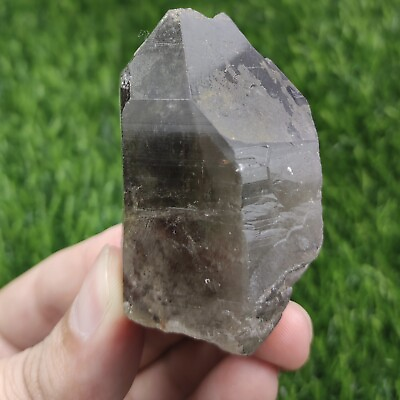 #ad Natural Single Clear Gray Smokey Point Quartz Crystal From KP Pakistan 104g $8.00