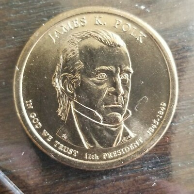 #ad Uncirculated James K. Polk $1 Presidential Dollar Coin $2.49