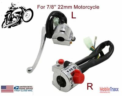 #ad 7 8quot; 22mm Turn Signal Low High Beam Handlebar Gear Clutch Lever Controller Sw $29.77