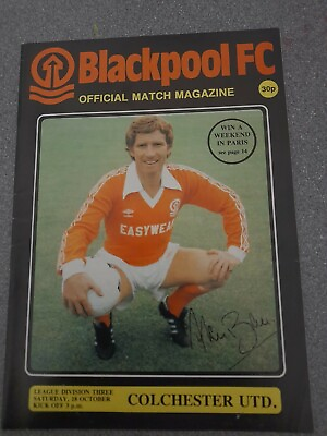 #ad Blackpool v Colchester United Div 3 1980 81 GBP 2.99