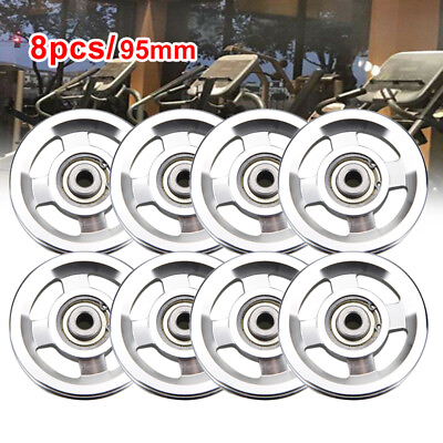 #ad Aluminum Alloy Bearing Pulley Wheel Wearproof Cable Gym Fitness Equipment 95mm $21.94