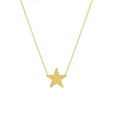 #ad Mini Star Adjustable Rope Chain Necklace Real 14K Yellow Gold Up to 18quot; $100.64